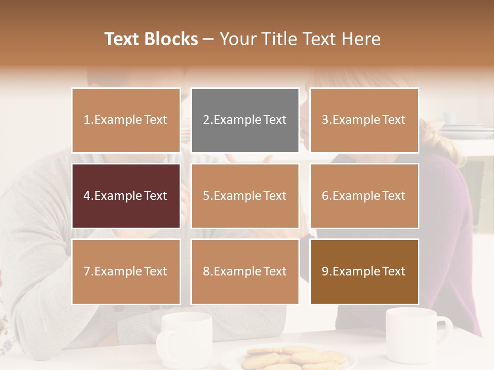A Man And Woman Sitting At A Table Talking PowerPoint Template