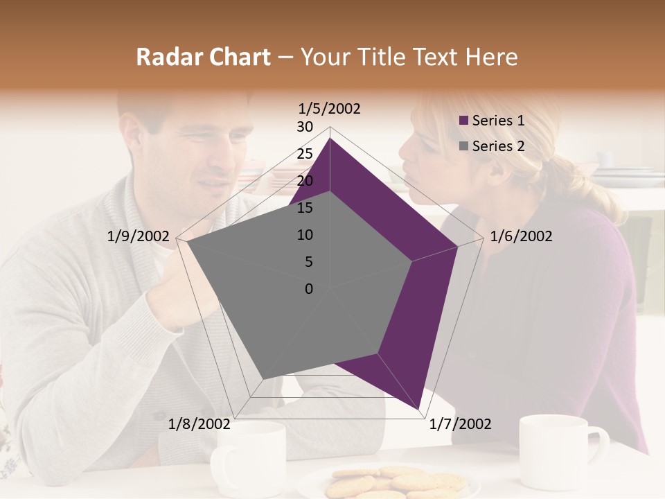 A Man And Woman Sitting At A Table Talking PowerPoint Template