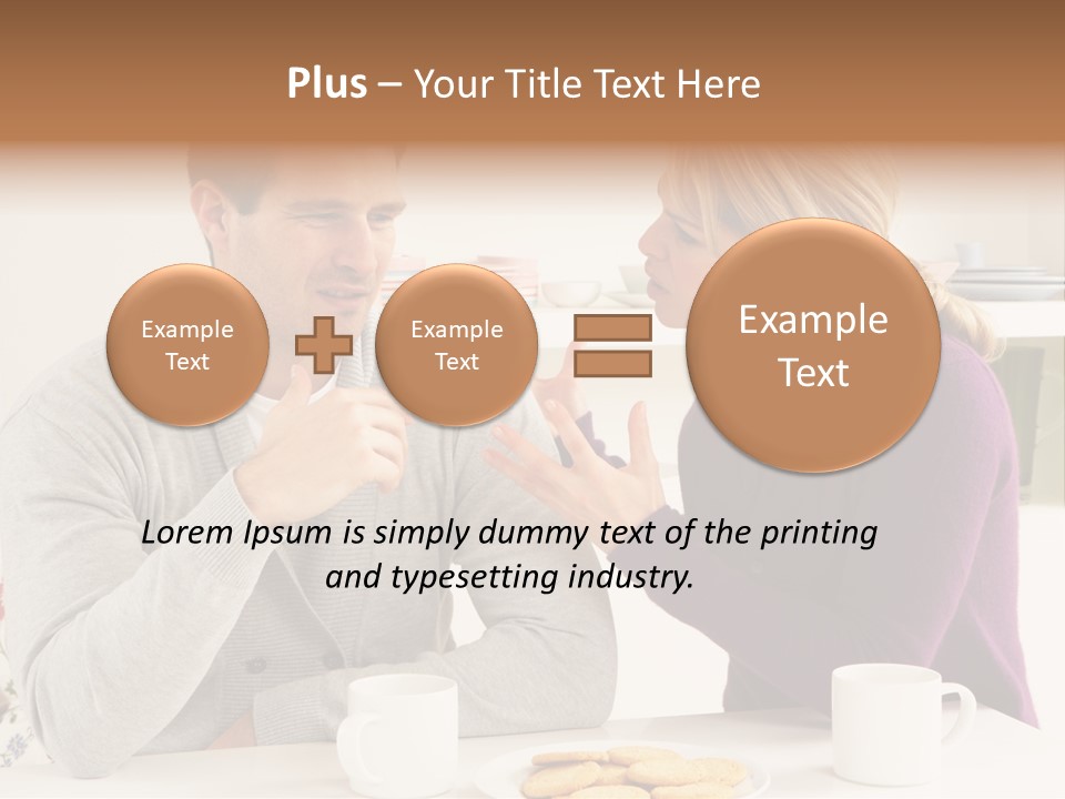 A Man And Woman Sitting At A Table Talking PowerPoint Template