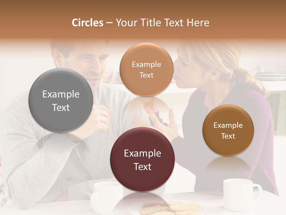 A Man And Woman Sitting At A Table Talking PowerPoint Template