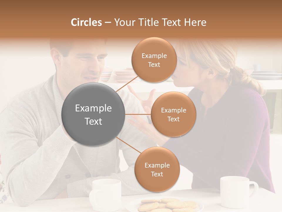 A Man And Woman Sitting At A Table Talking PowerPoint Template