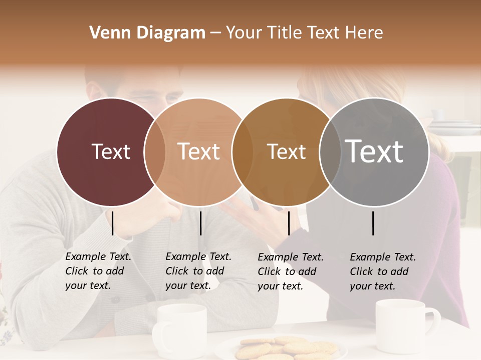 A Man And Woman Sitting At A Table Talking PowerPoint Template