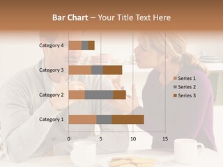 A Man And Woman Sitting At A Table Talking PowerPoint Template