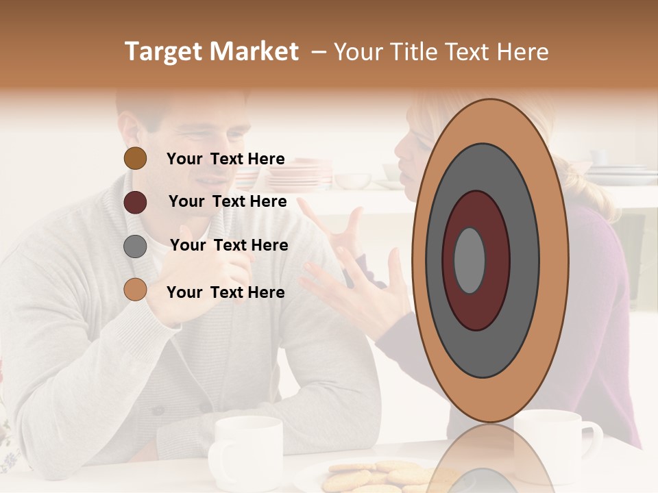 A Man And Woman Sitting At A Table Talking PowerPoint Template