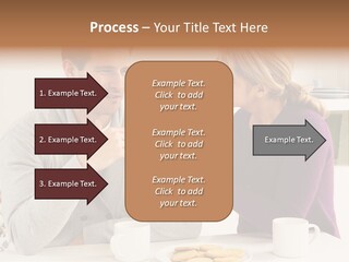 A Man And Woman Sitting At A Table Talking PowerPoint Template
