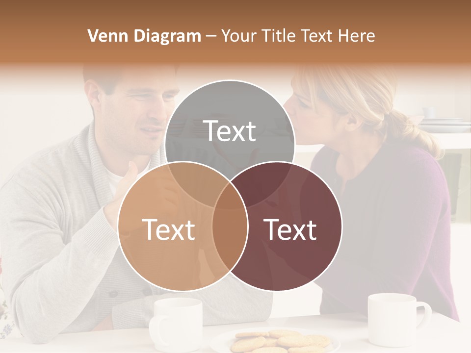 A Man And Woman Sitting At A Table Talking PowerPoint Template