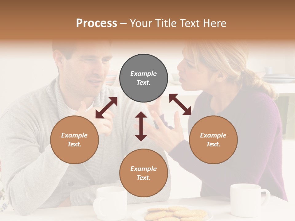 A Man And Woman Sitting At A Table Talking PowerPoint Template