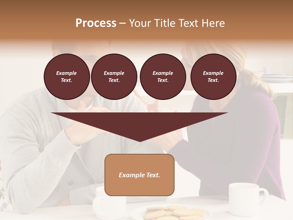 A Man And Woman Sitting At A Table Talking PowerPoint Template