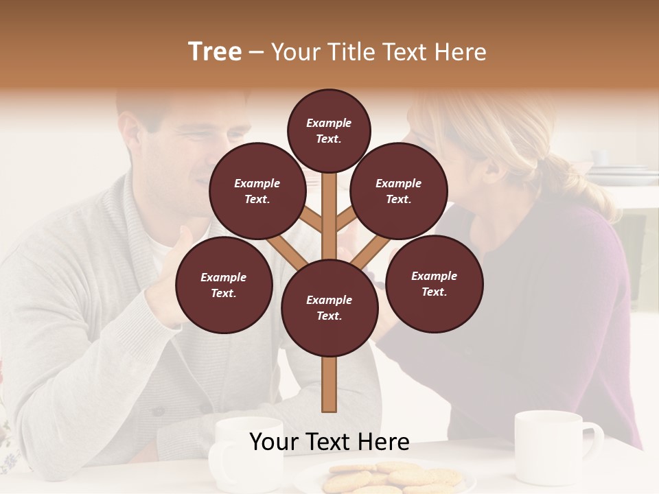 A Man And Woman Sitting At A Table Talking PowerPoint Template