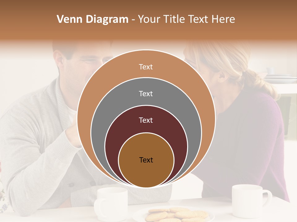 A Man And Woman Sitting At A Table Talking PowerPoint Template