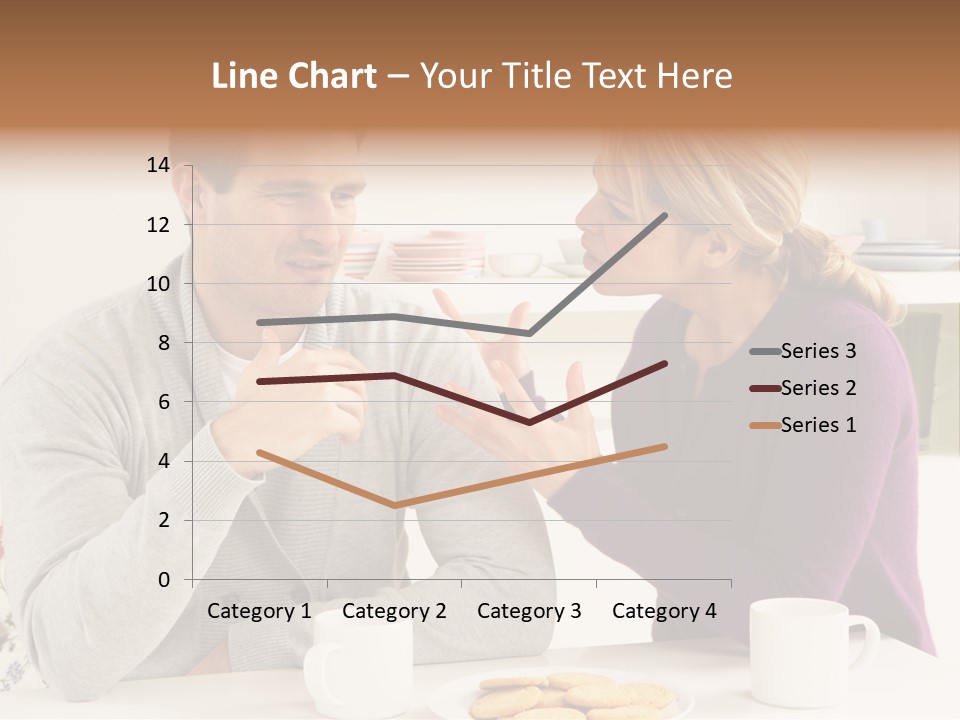 A Man And Woman Sitting At A Table Talking PowerPoint Template