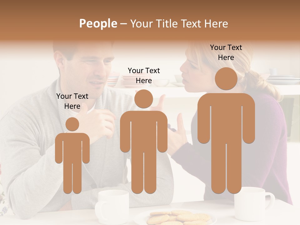 A Man And Woman Sitting At A Table Talking PowerPoint Template