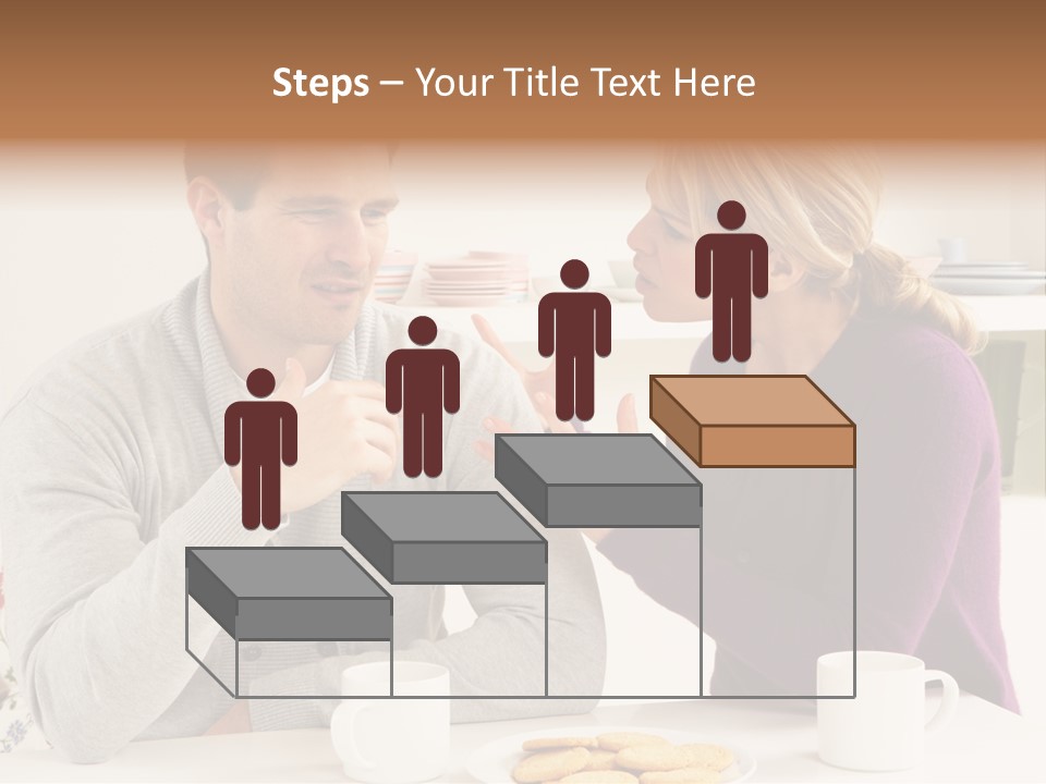 A Man And Woman Sitting At A Table Talking PowerPoint Template