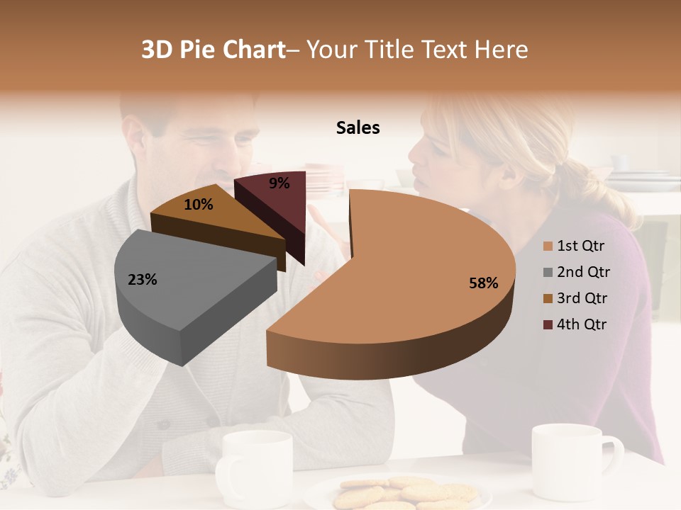 A Man And Woman Sitting At A Table Talking PowerPoint Template
