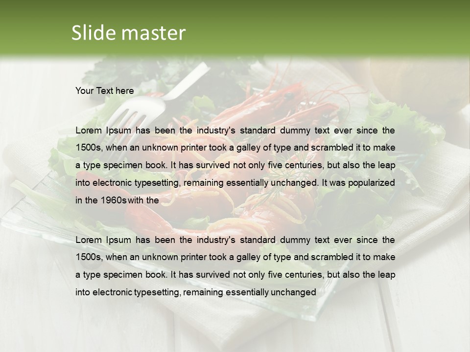 Green Snack Shrimp PowerPoint Template