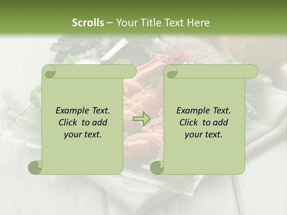 Green Snack Shrimp PowerPoint Template