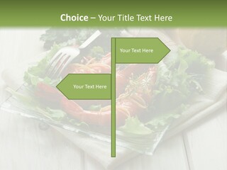 Green Snack Shrimp PowerPoint Template