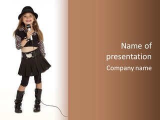 Music Vertical Child PowerPoint Template