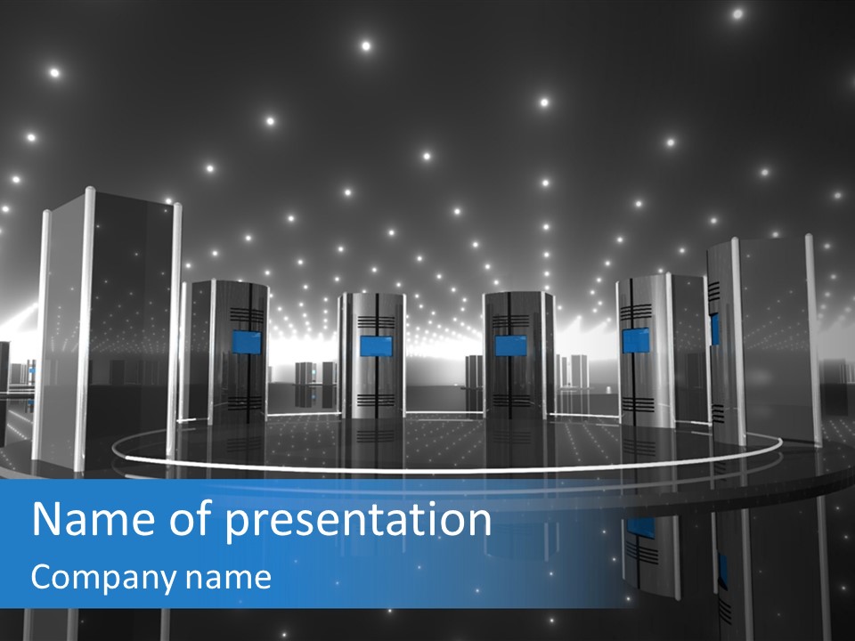 Link Metal Computer PowerPoint Template