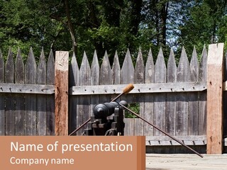 Defend Weapon Cannon PowerPoint Template