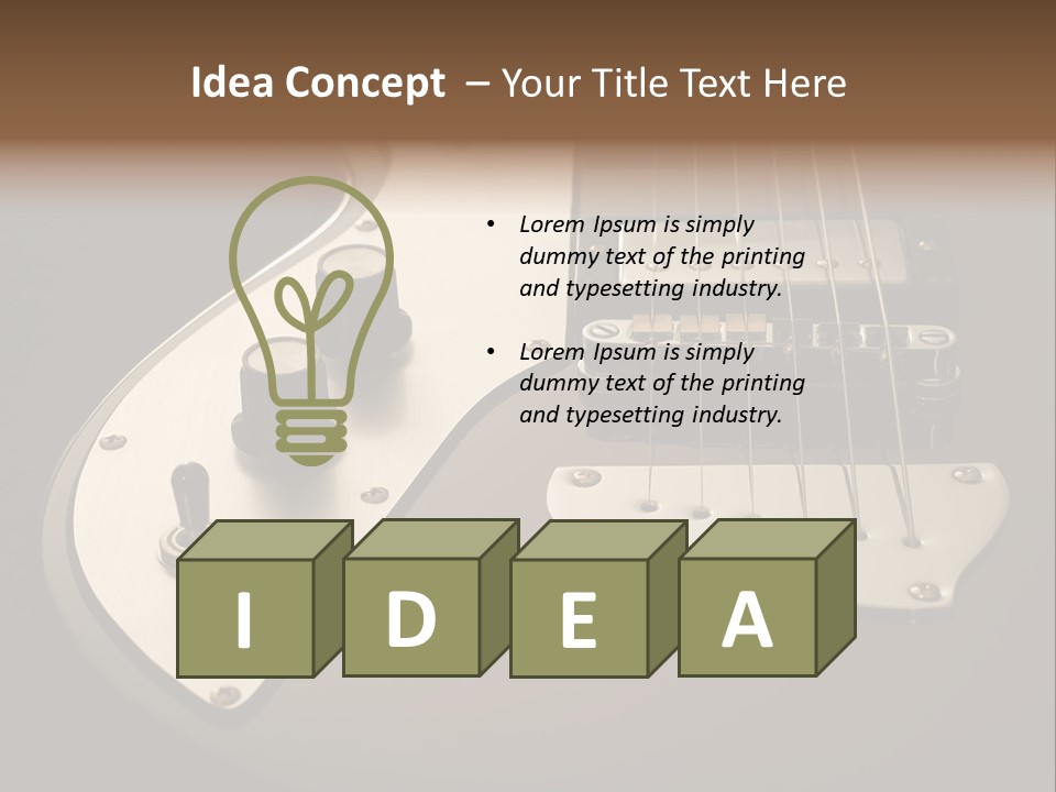 Rock N' Roll Audio String PowerPoint Template