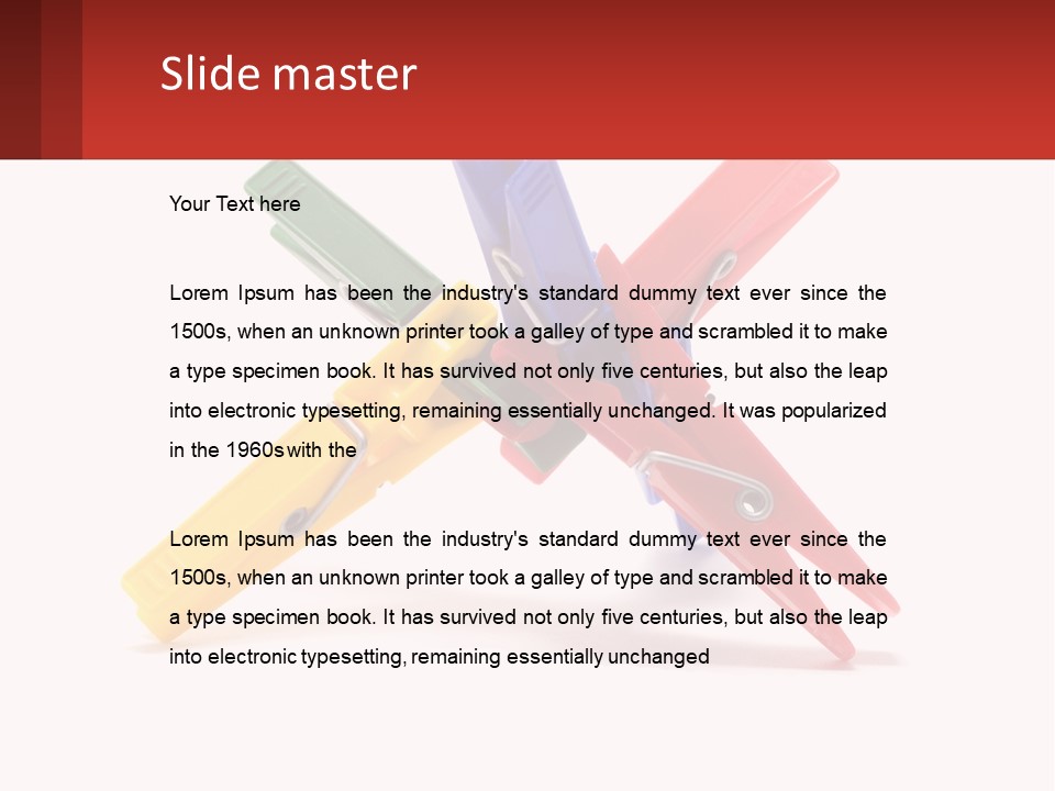 Yellow Clothespeg Peg PowerPoint Template