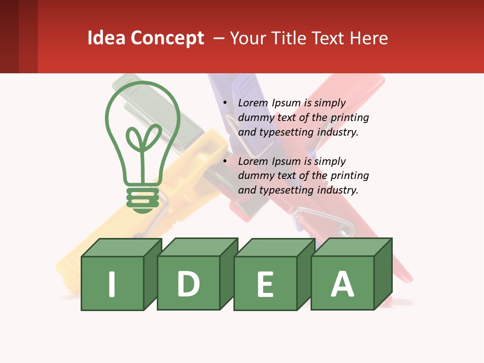 Yellow Clothespeg Peg PowerPoint Template