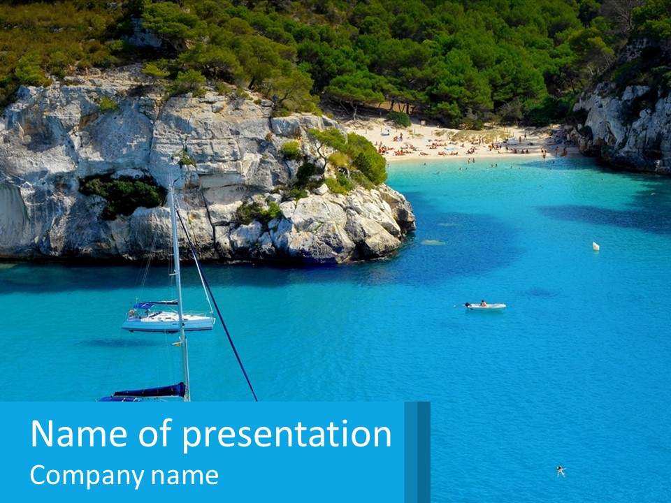 Macaralleta Landscape Blue PowerPoint Template
