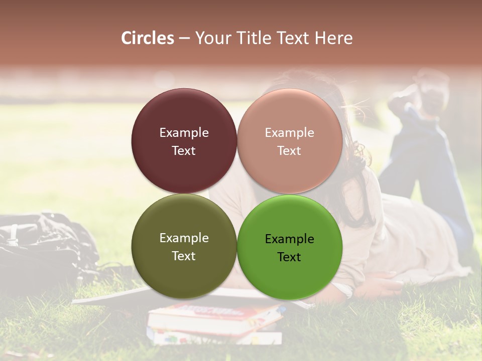 Caucasian Reading Cute PowerPoint Template
