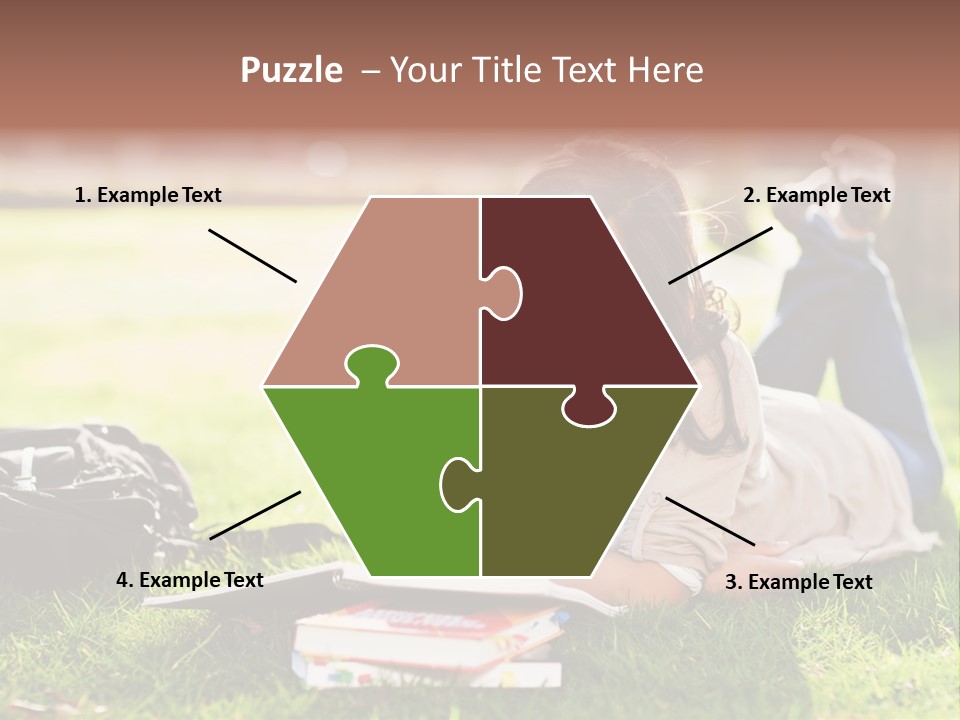 Caucasian Reading Cute PowerPoint Template