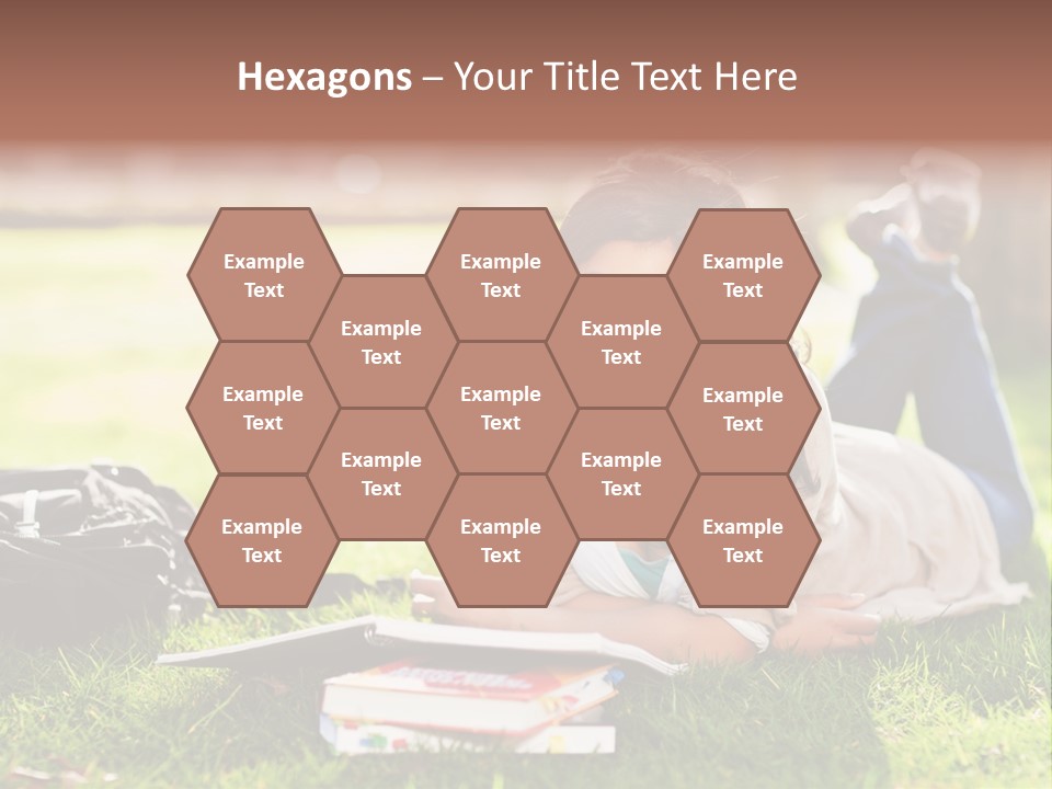 Caucasian Reading Cute PowerPoint Template