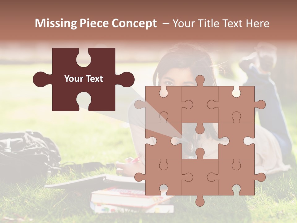 Caucasian Reading Cute PowerPoint Template