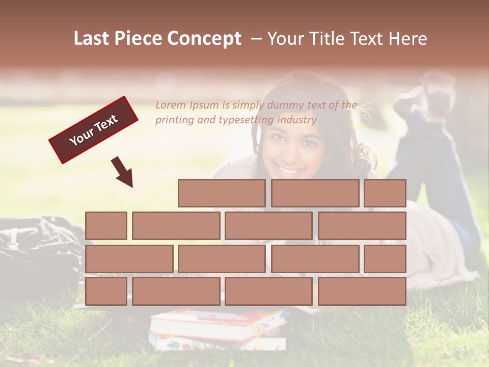 Caucasian Reading Cute PowerPoint Template