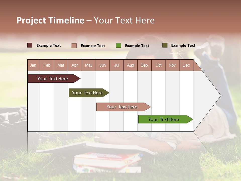 Caucasian Reading Cute PowerPoint Template