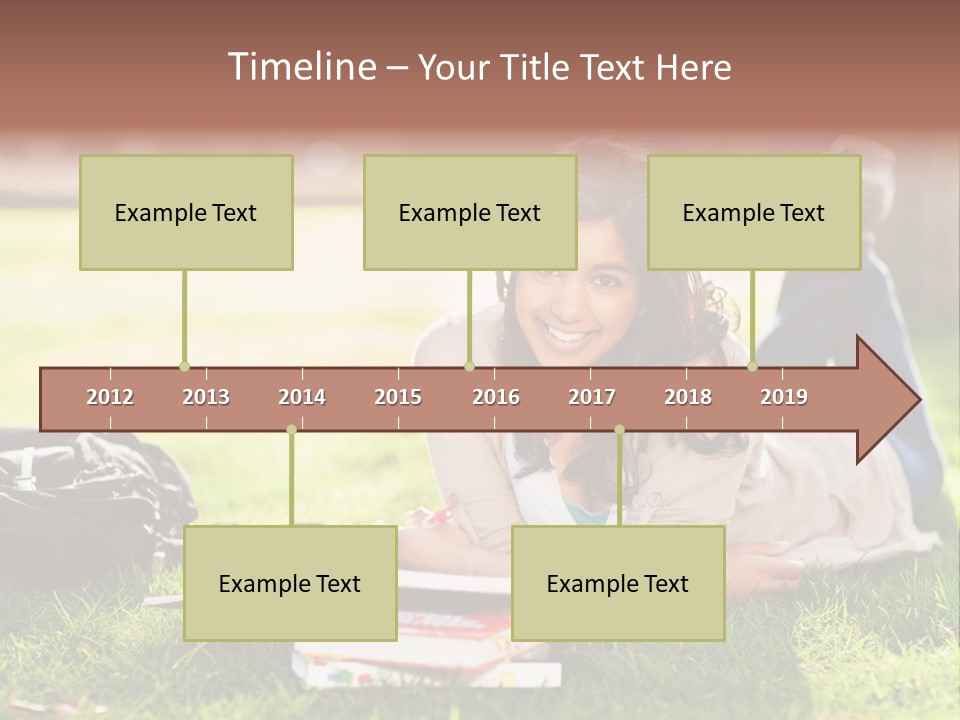 Caucasian Reading Cute PowerPoint Template