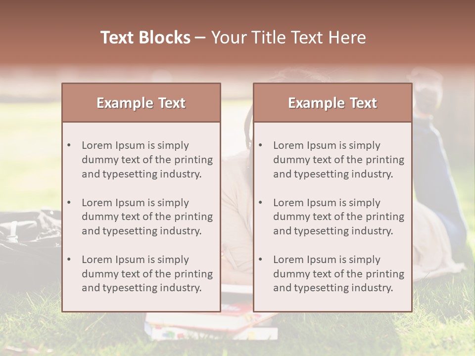 Caucasian Reading Cute PowerPoint Template