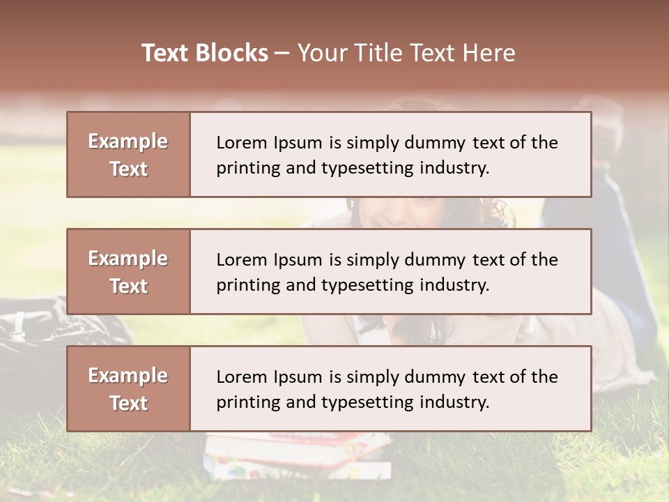 Caucasian Reading Cute PowerPoint Template