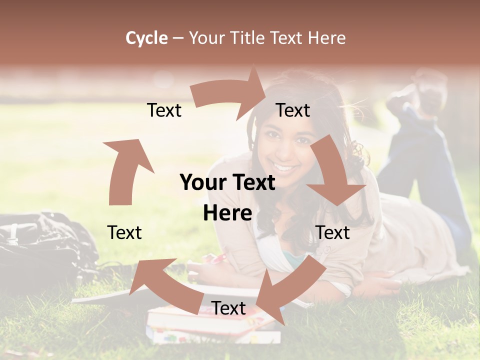 Caucasian Reading Cute PowerPoint Template