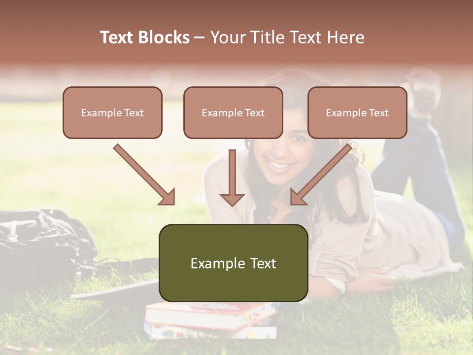 Caucasian Reading Cute PowerPoint Template