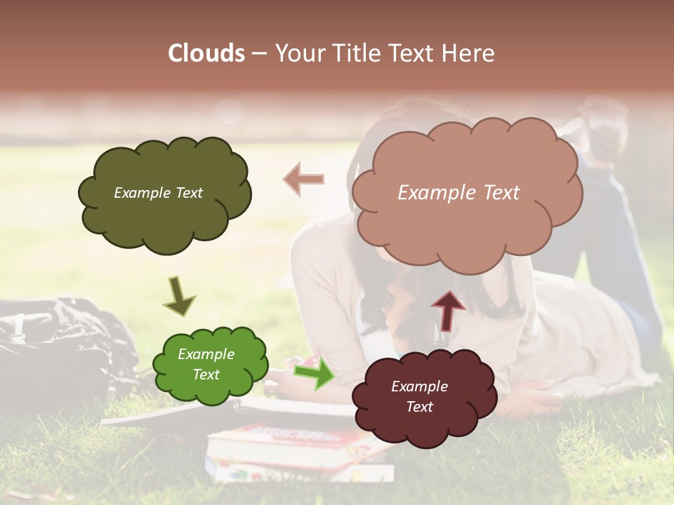 Caucasian Reading Cute PowerPoint Template