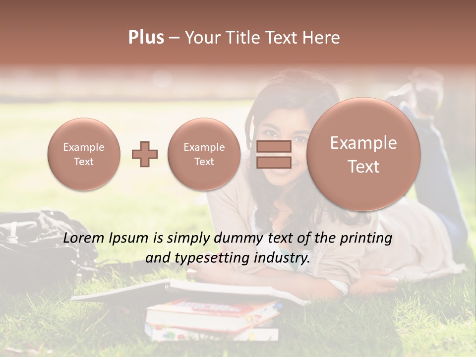 Caucasian Reading Cute PowerPoint Template