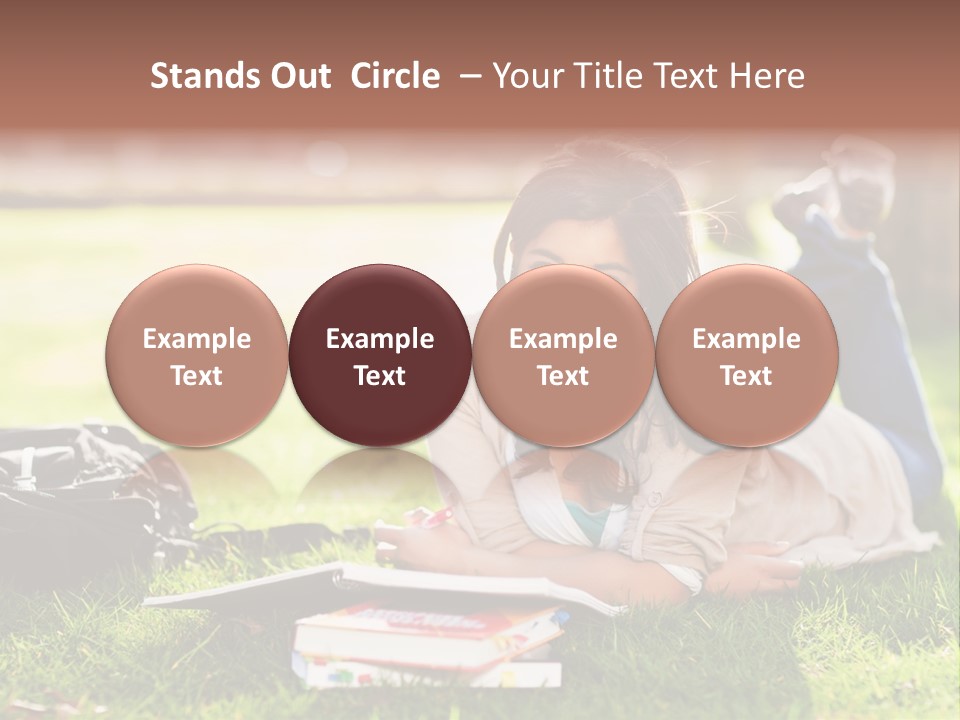 Caucasian Reading Cute PowerPoint Template