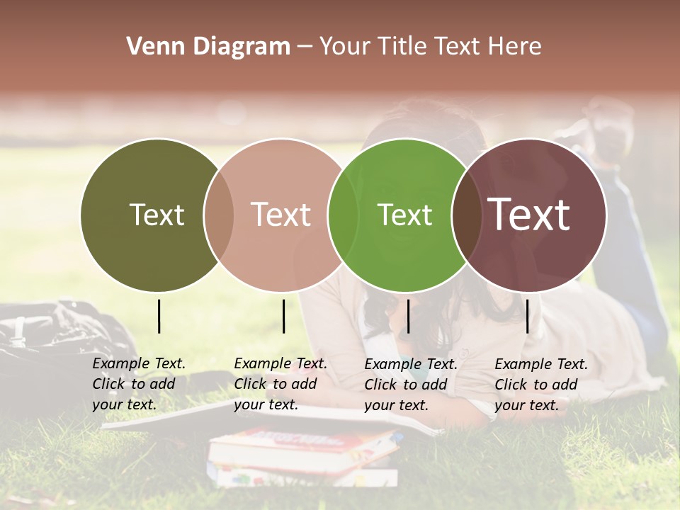 Caucasian Reading Cute PowerPoint Template