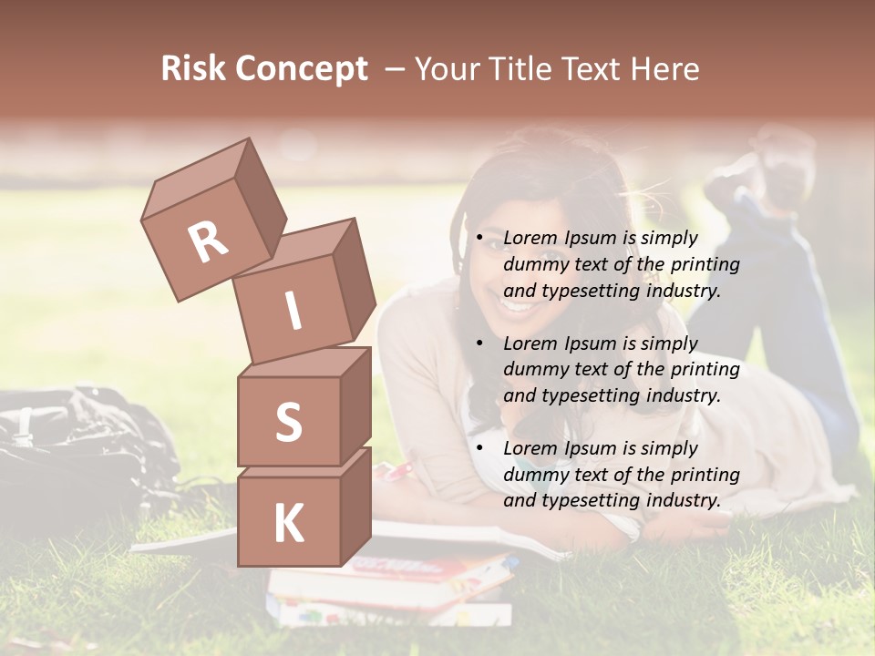 Caucasian Reading Cute PowerPoint Template