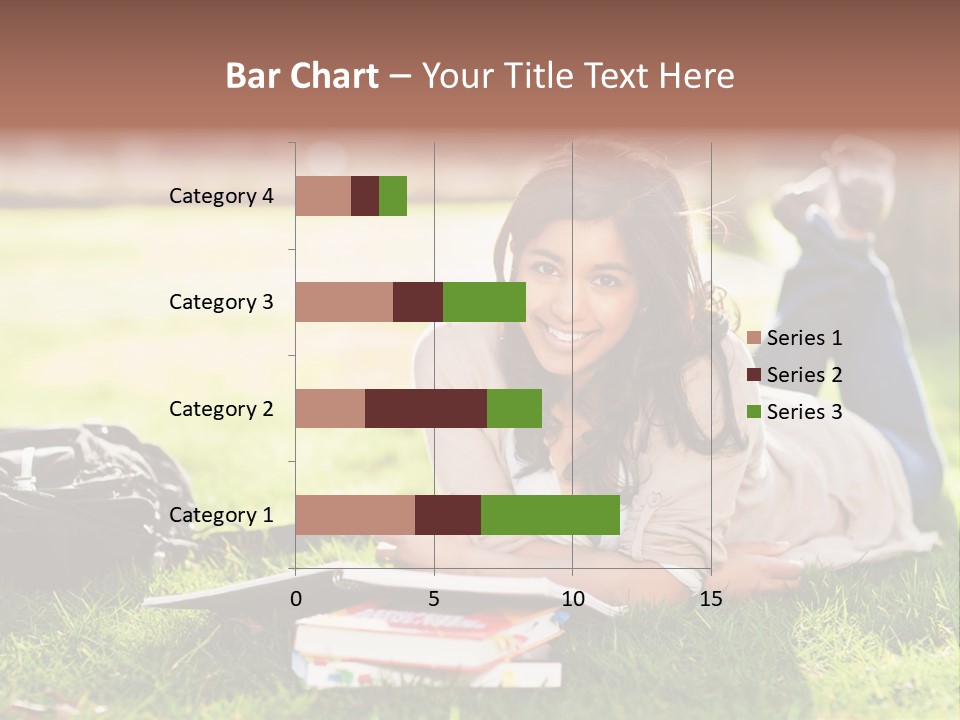 Caucasian Reading Cute PowerPoint Template
