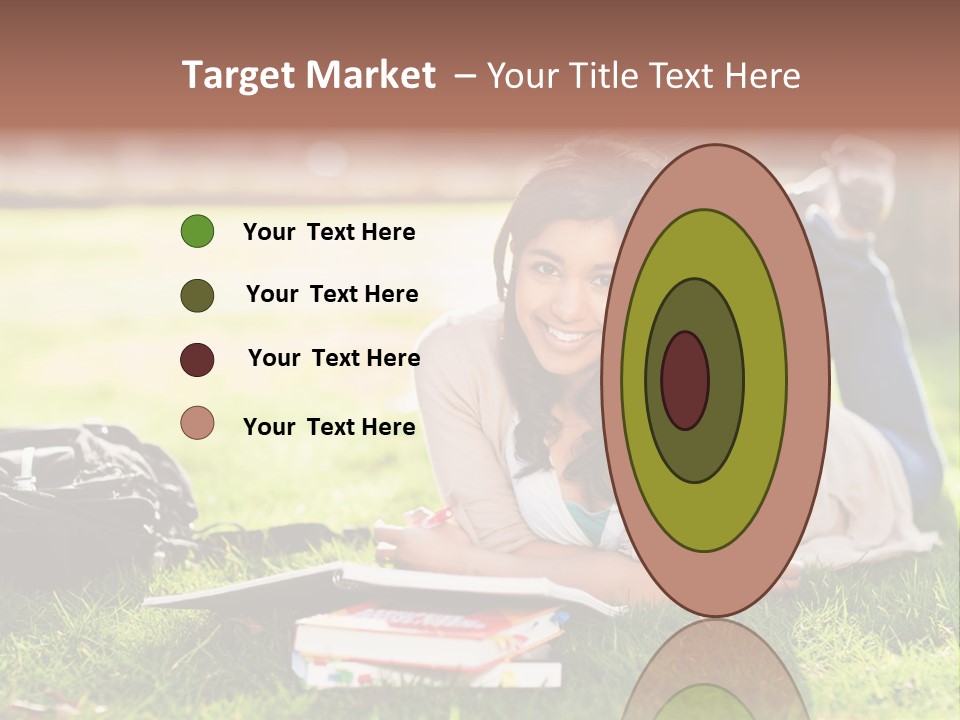 Caucasian Reading Cute PowerPoint Template