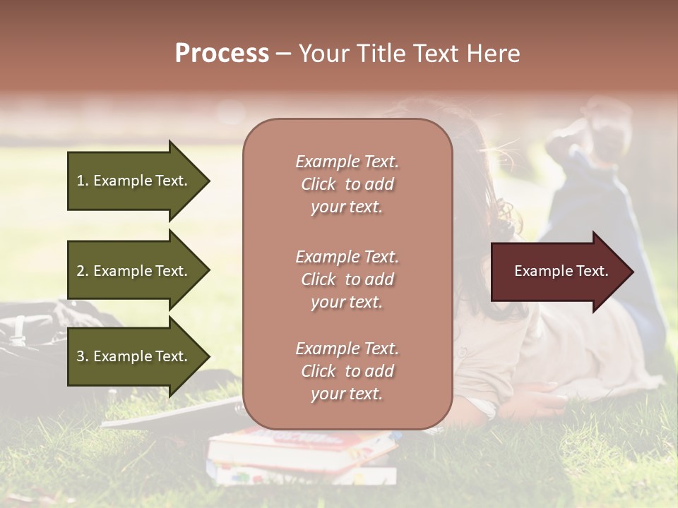 Caucasian Reading Cute PowerPoint Template