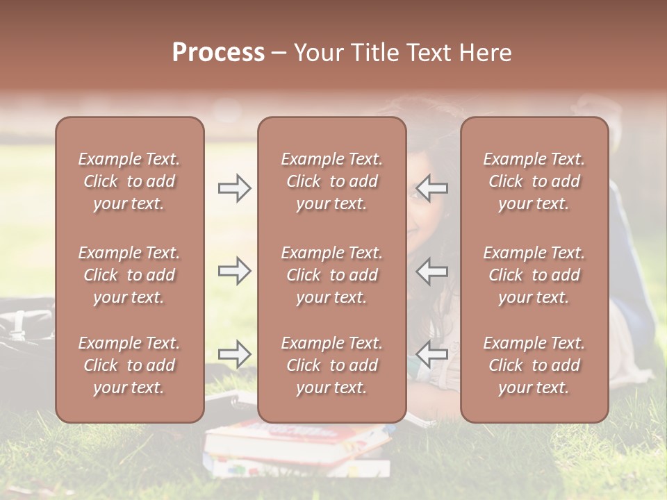 Caucasian Reading Cute PowerPoint Template