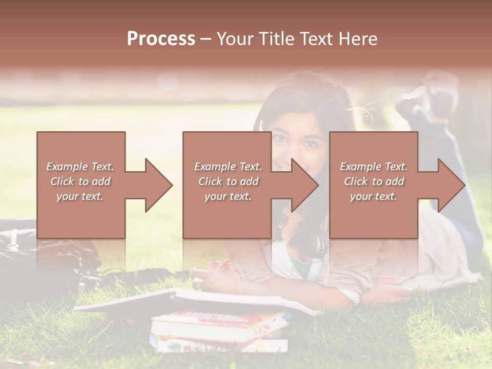 Caucasian Reading Cute PowerPoint Template