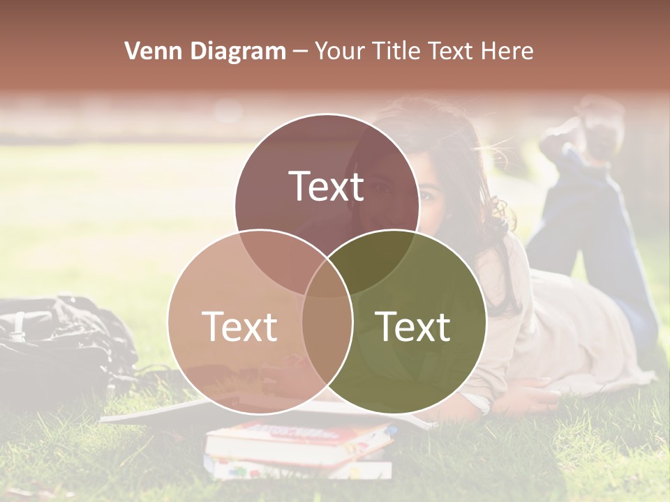Caucasian Reading Cute PowerPoint Template